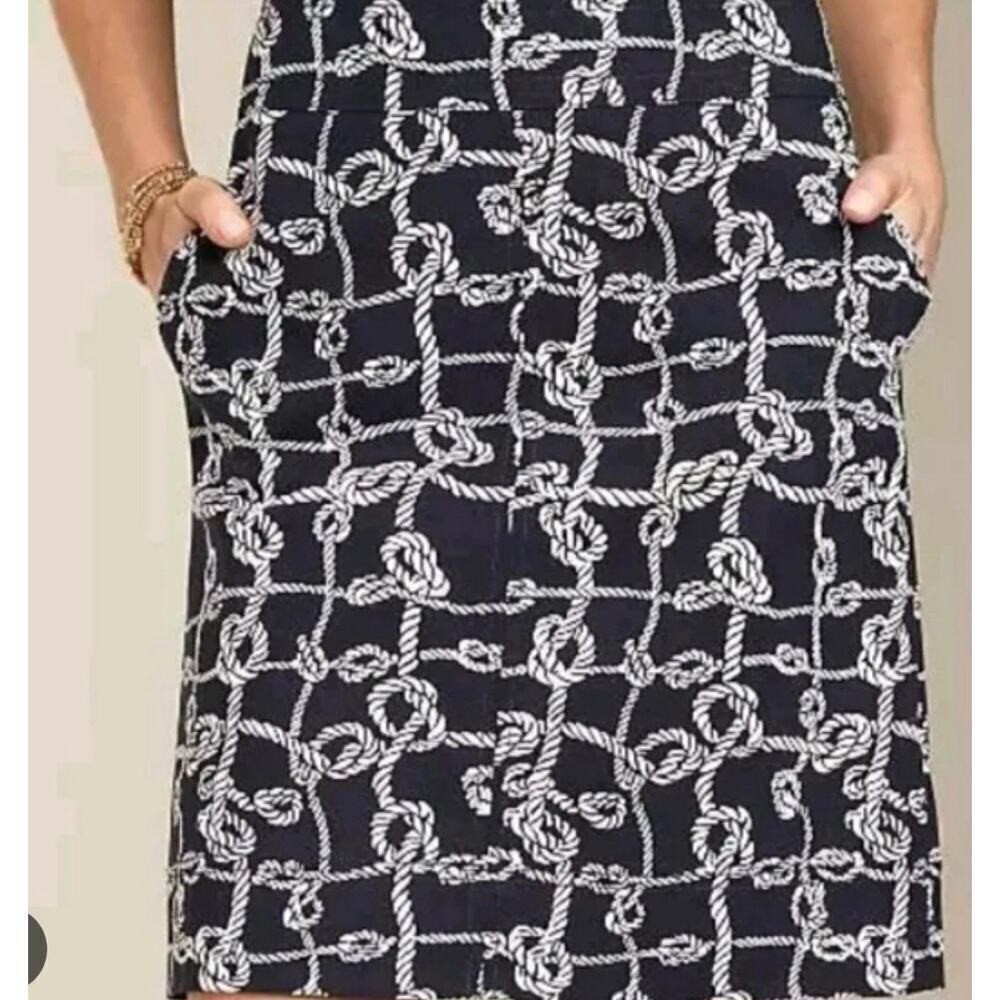 Talbots Nautical Rope Knot Skirt Petite Size 10